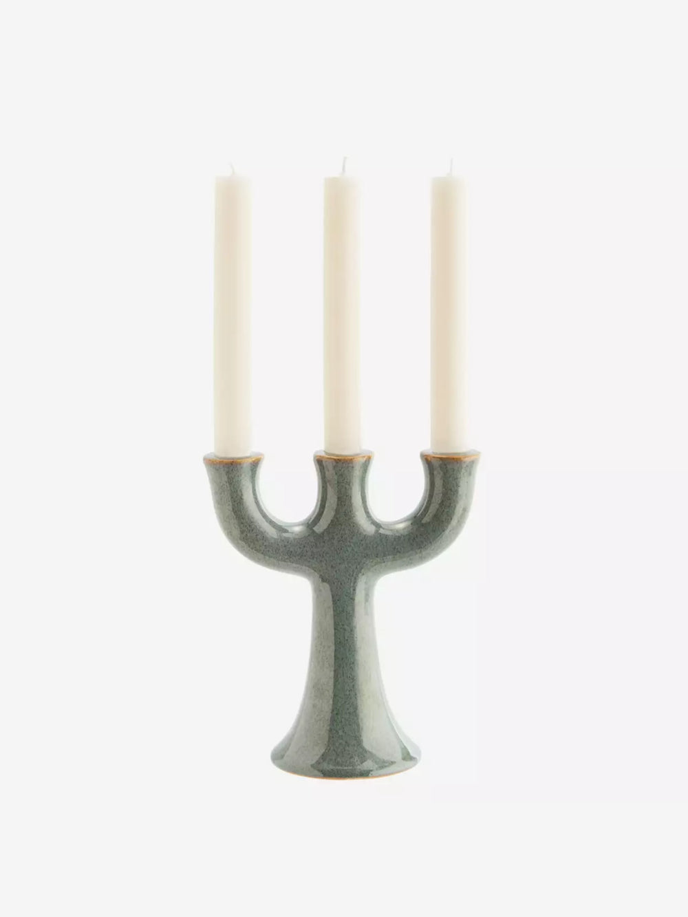 Candelabro Triple Stoneware Verde