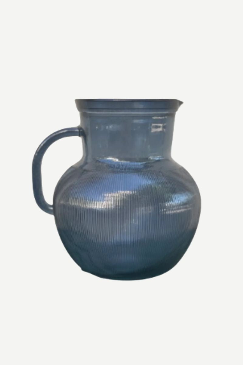 Pichet en cristal bleu plomb