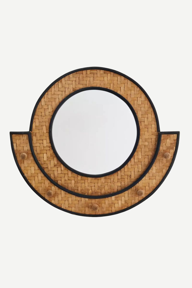 Bamboo Coat Rack Mirror
