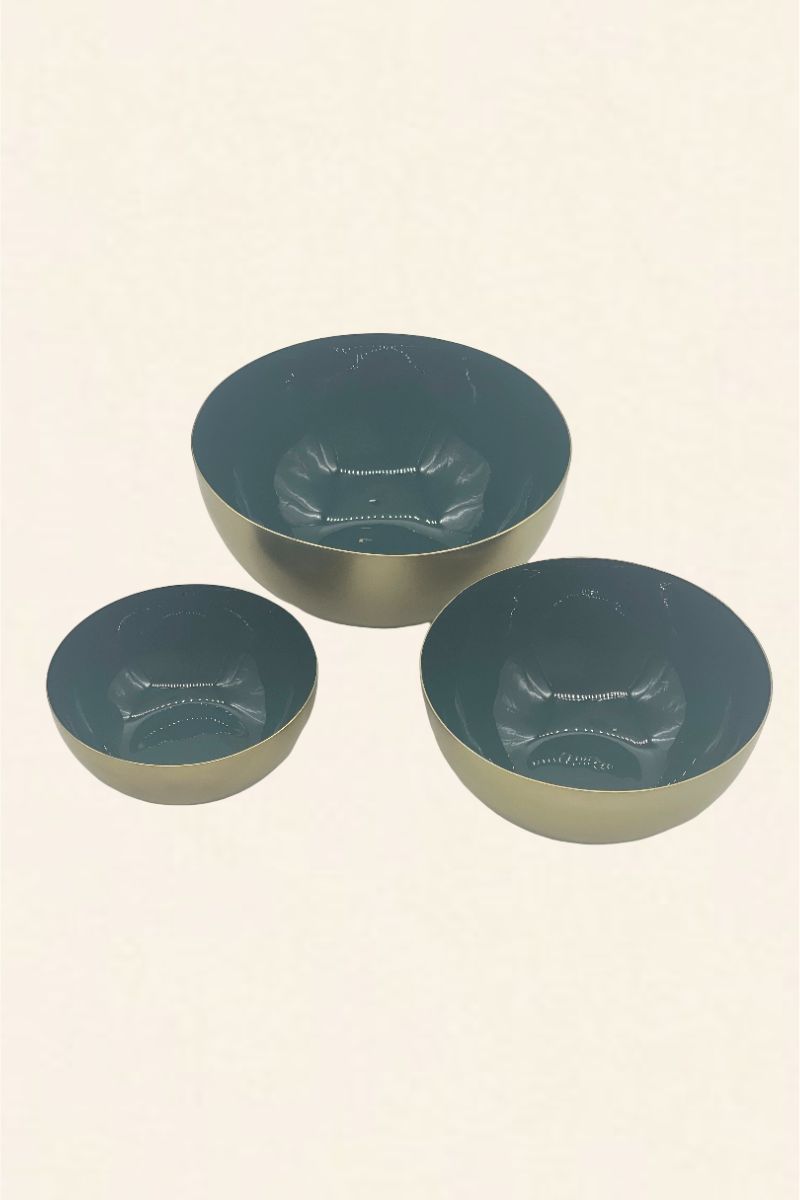 Metal and Blue Enamel Bowl 01