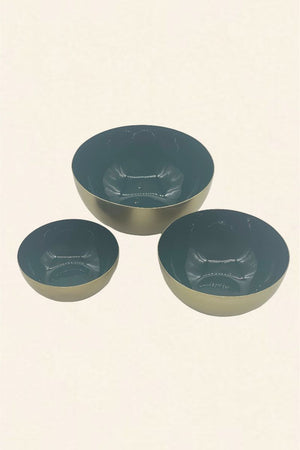 Cuenco Metal y Esmalte Azul 01