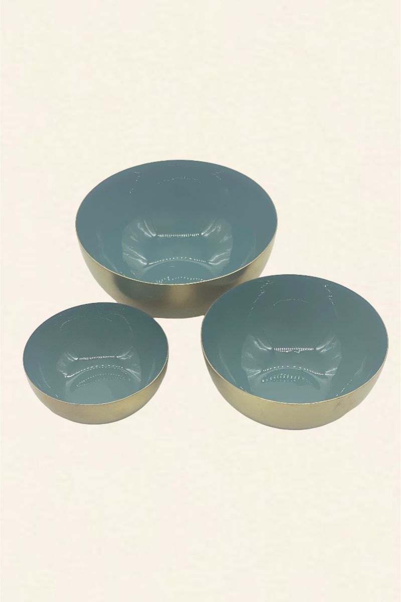 Metal and Blue Enamel Bowl 02