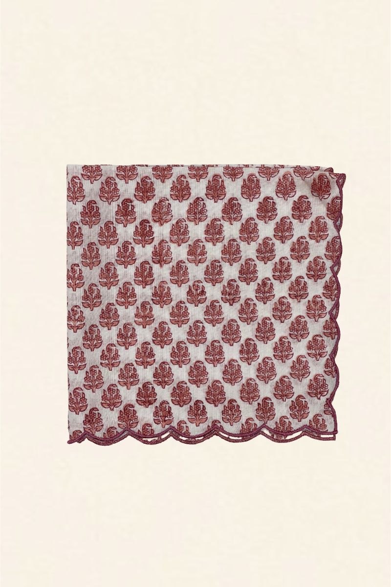 Serviette brodée feuille noire