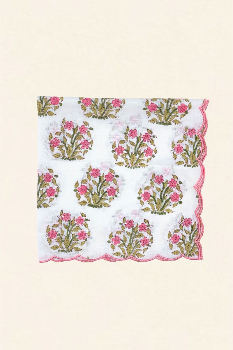 Serviette brodée feuille noire