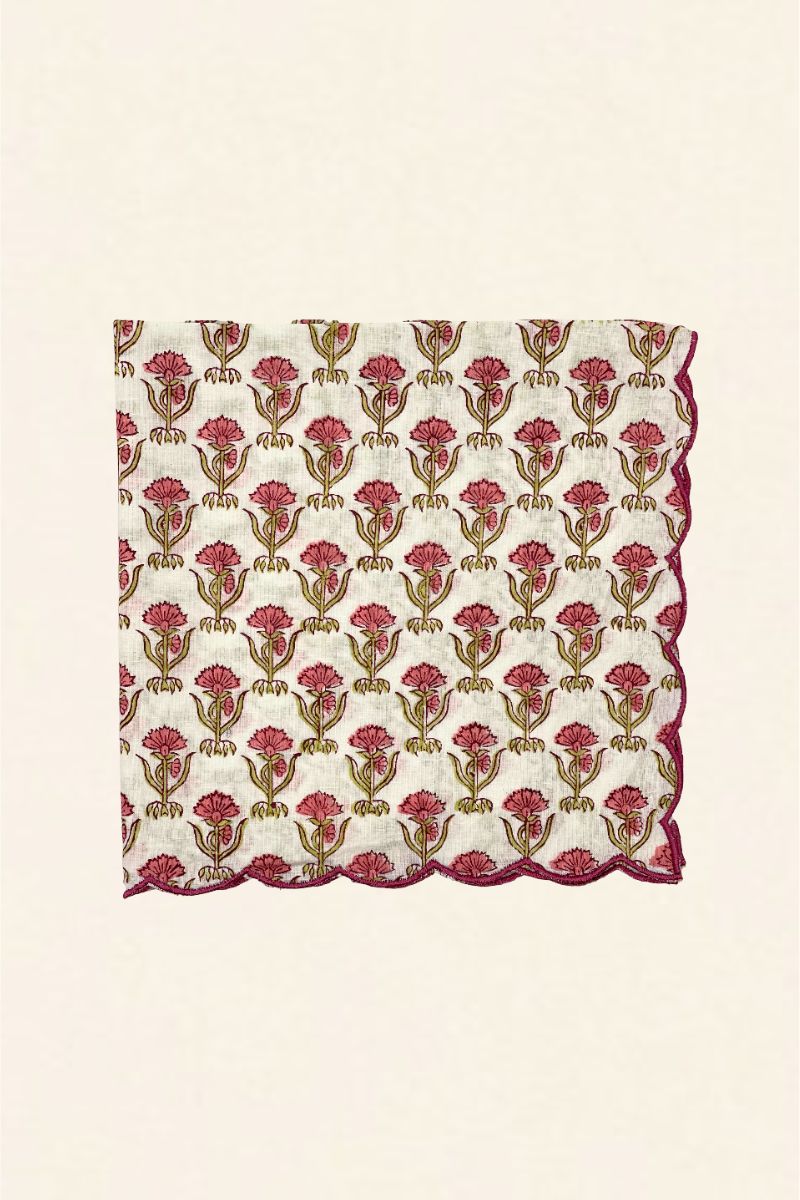 Serviette brodée feuille noire