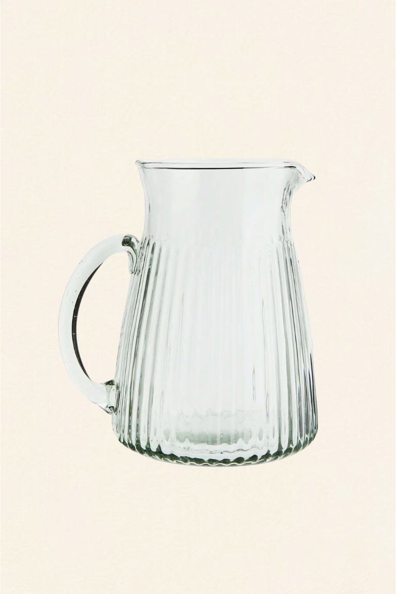 Bocal en verre rainuré