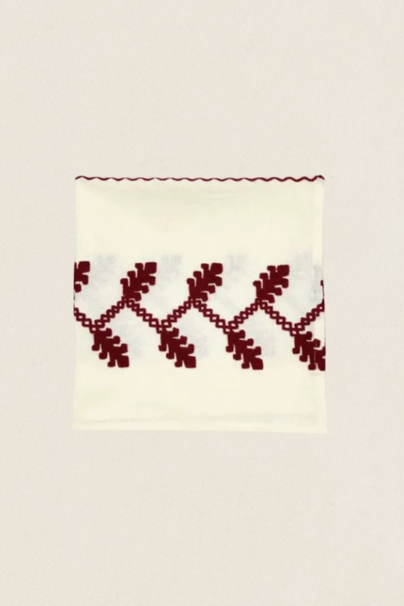Red embroidered napkin