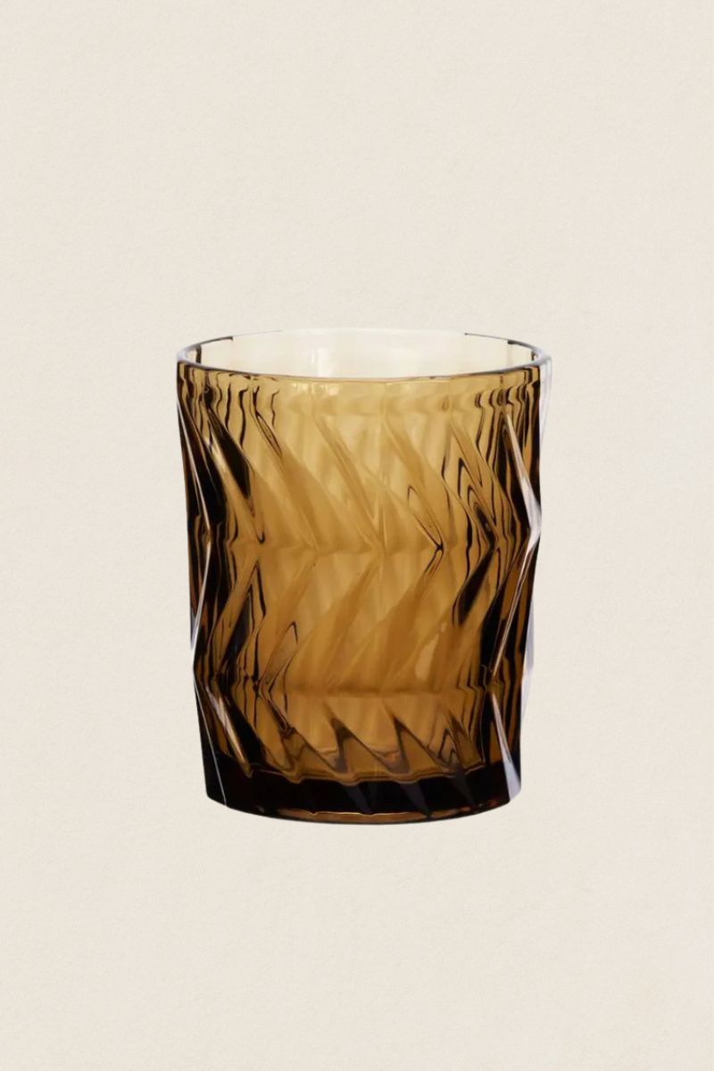 Vaso Diseño Cristal Marrón