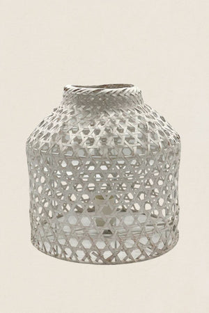 White Wicker Table Lamp