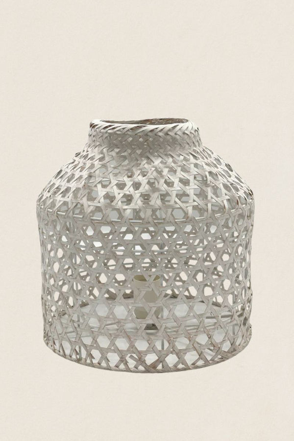 White Wicker Table Lamp