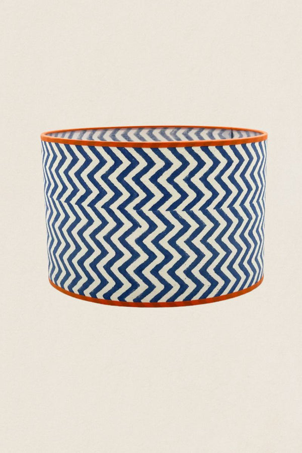 Abat-jour en coton C13 - Bordure orange clair