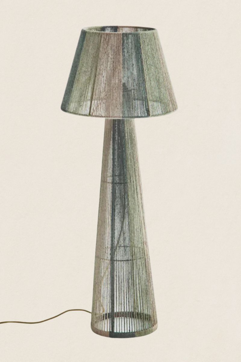 Lampadaire en jute vert