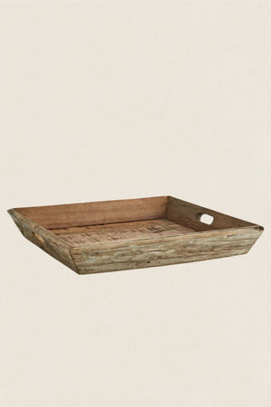 Bandeja Cuadrada Madera Reciclada - The Nook Store Home