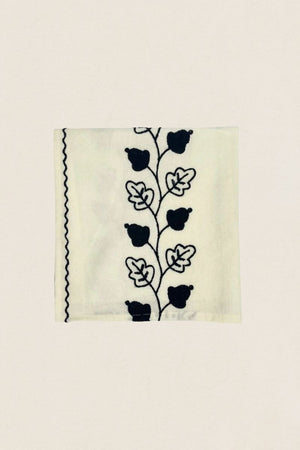 Black Leaf Embroidered Napkin