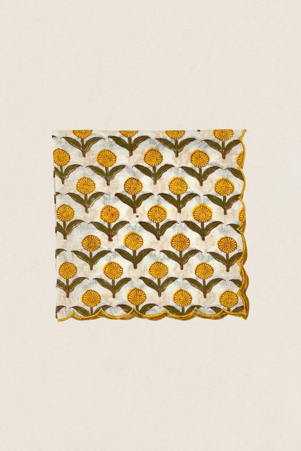 Black Leaf Embroidered Napkin