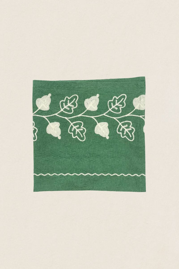 Black Leaf Embroidered Napkin