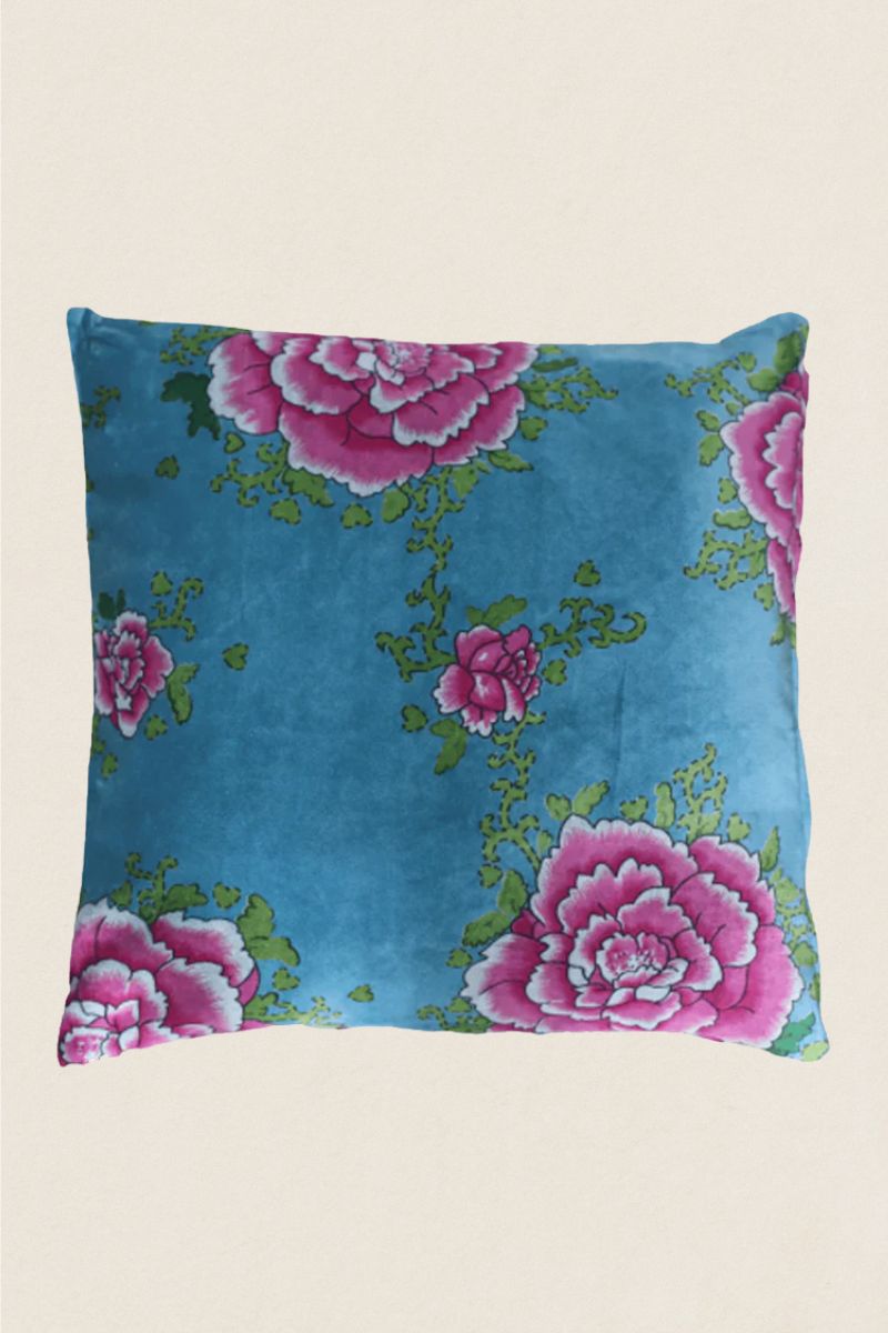 Funda de Cojín Cleo turquesa flores - The Nook Store Home