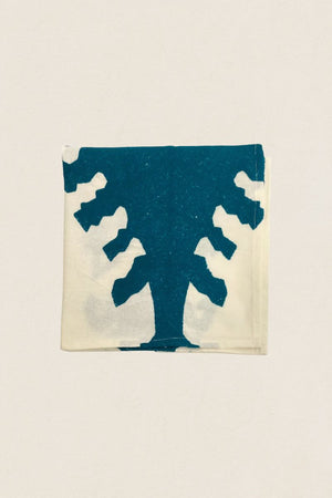 Serviette brodée verte