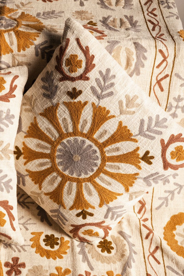 Funda de Cojín Algodón Bordado FCOJ14