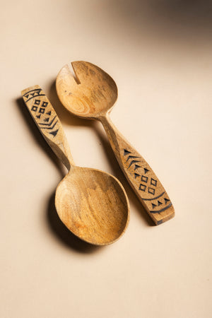 Couverts en bois vert et bambou