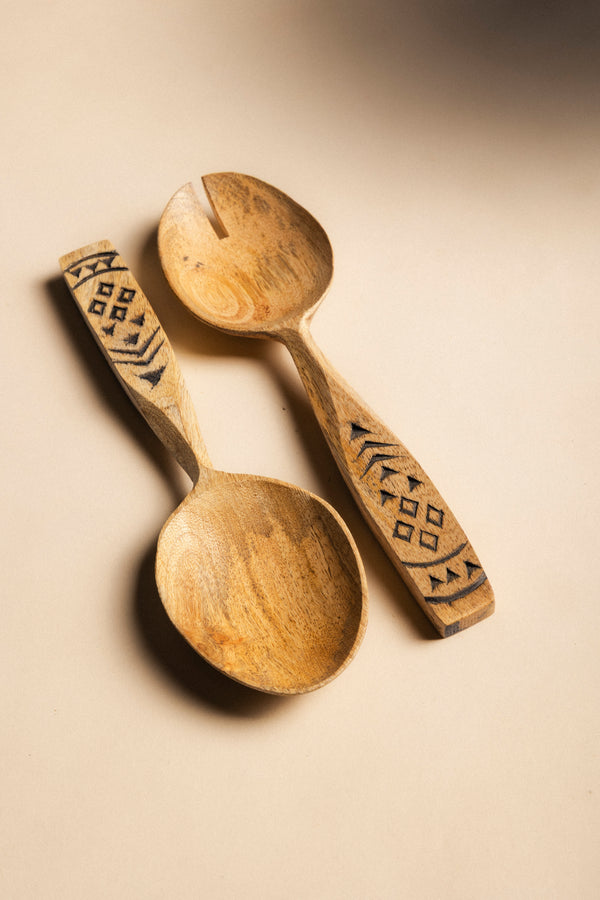 Couverts en bois vert et bambou