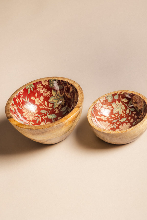 Cuenco Madera y Esmalte Flores CUC01