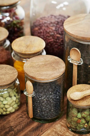 Glass Jar with Spoon