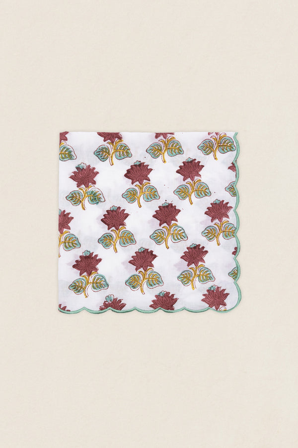 Black Leaf Embroidered Napkin